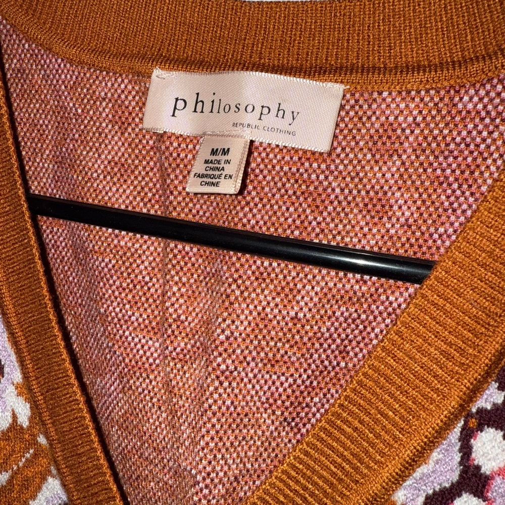 Philosophy Rust and Pink Knit Vest - Picture 3 of 3